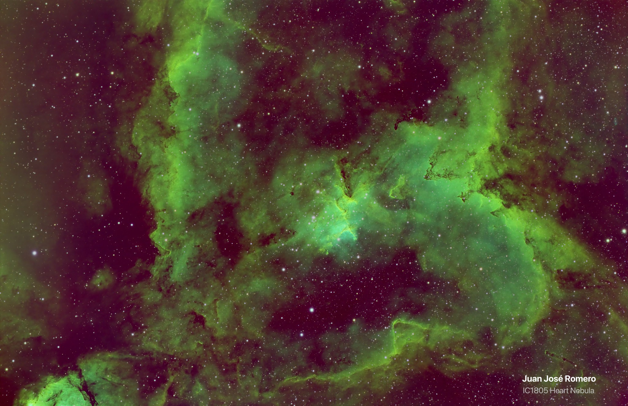 Composición SHO – versión 2: IC1805 – Nebulosa del Corazón (SHO)