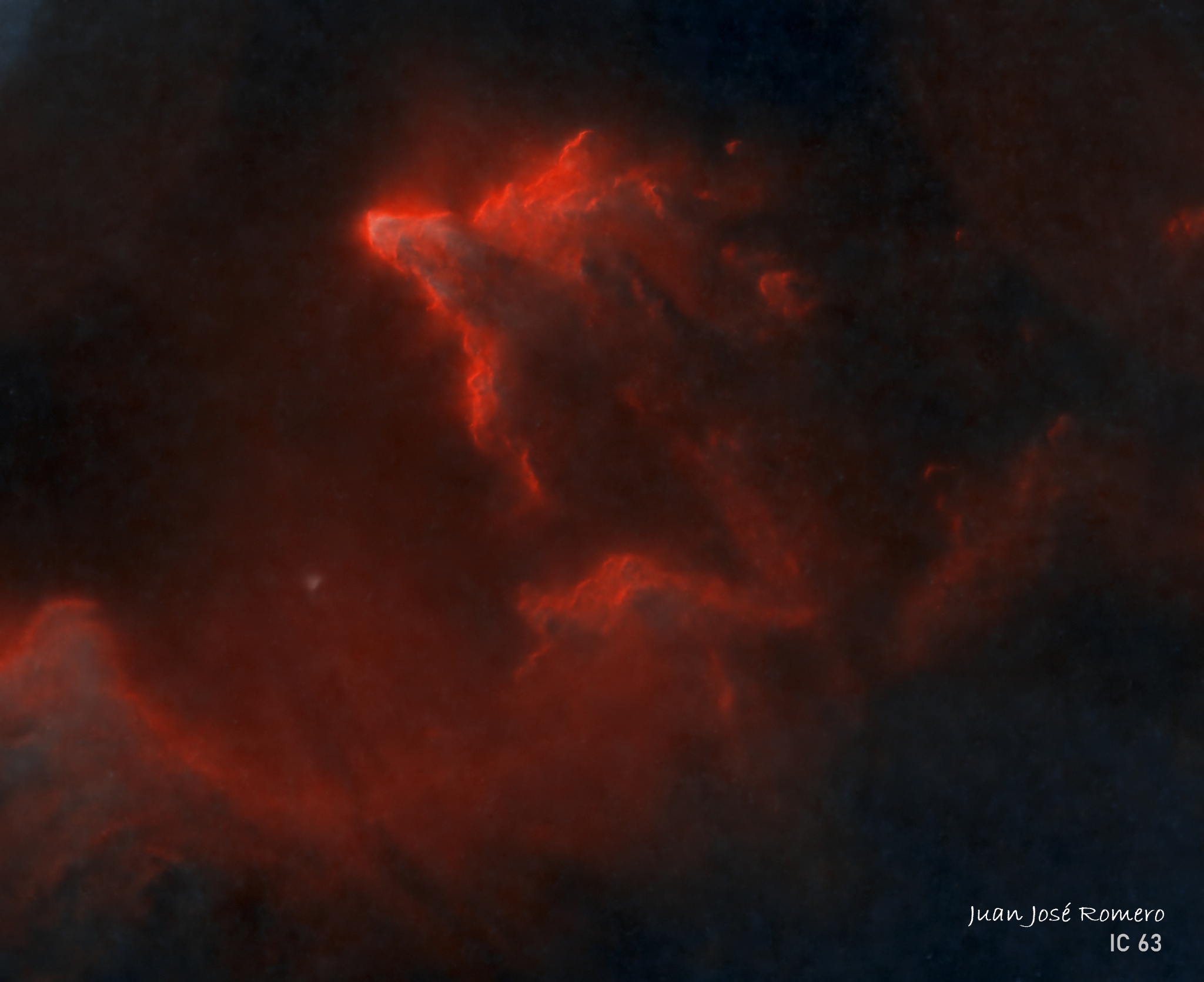 Versión sin estrellas: IC63 – Nebulosa del Fantasma de Cassiopeia