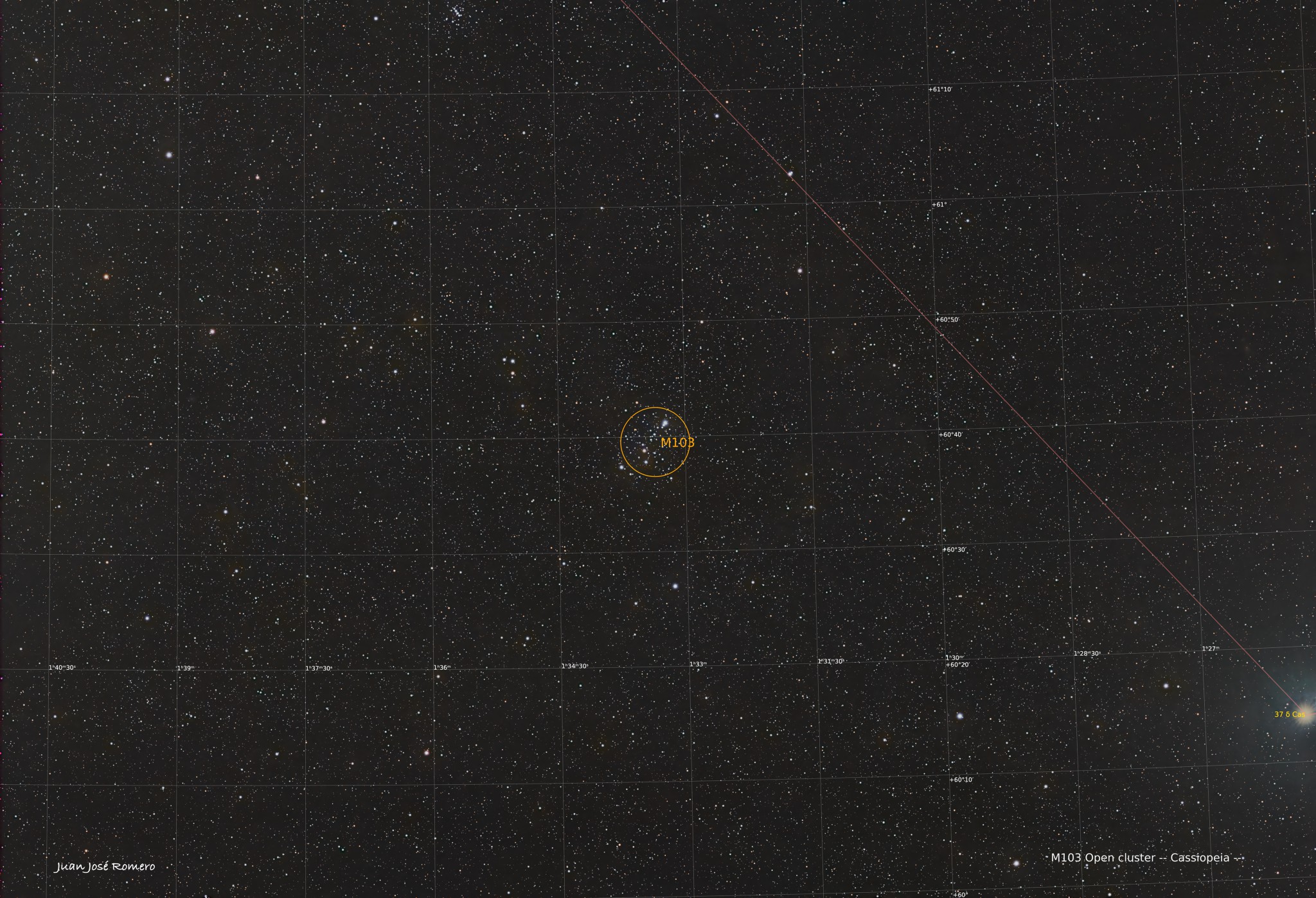 Objectes identificats: M103 (NGC 581)