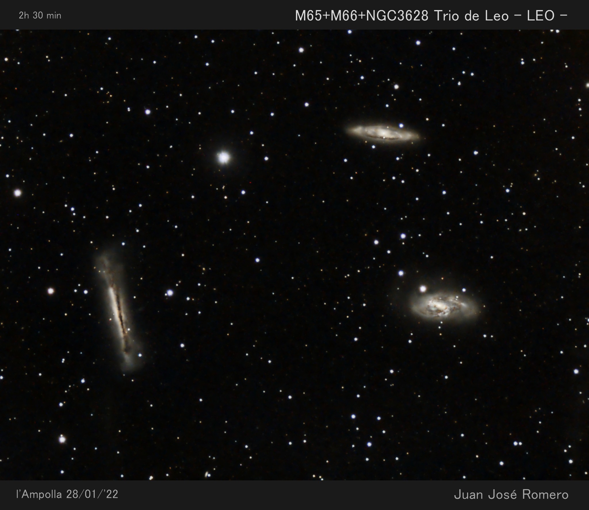 Fotografia de l'objecte M65 i M66, Galàxies espirals