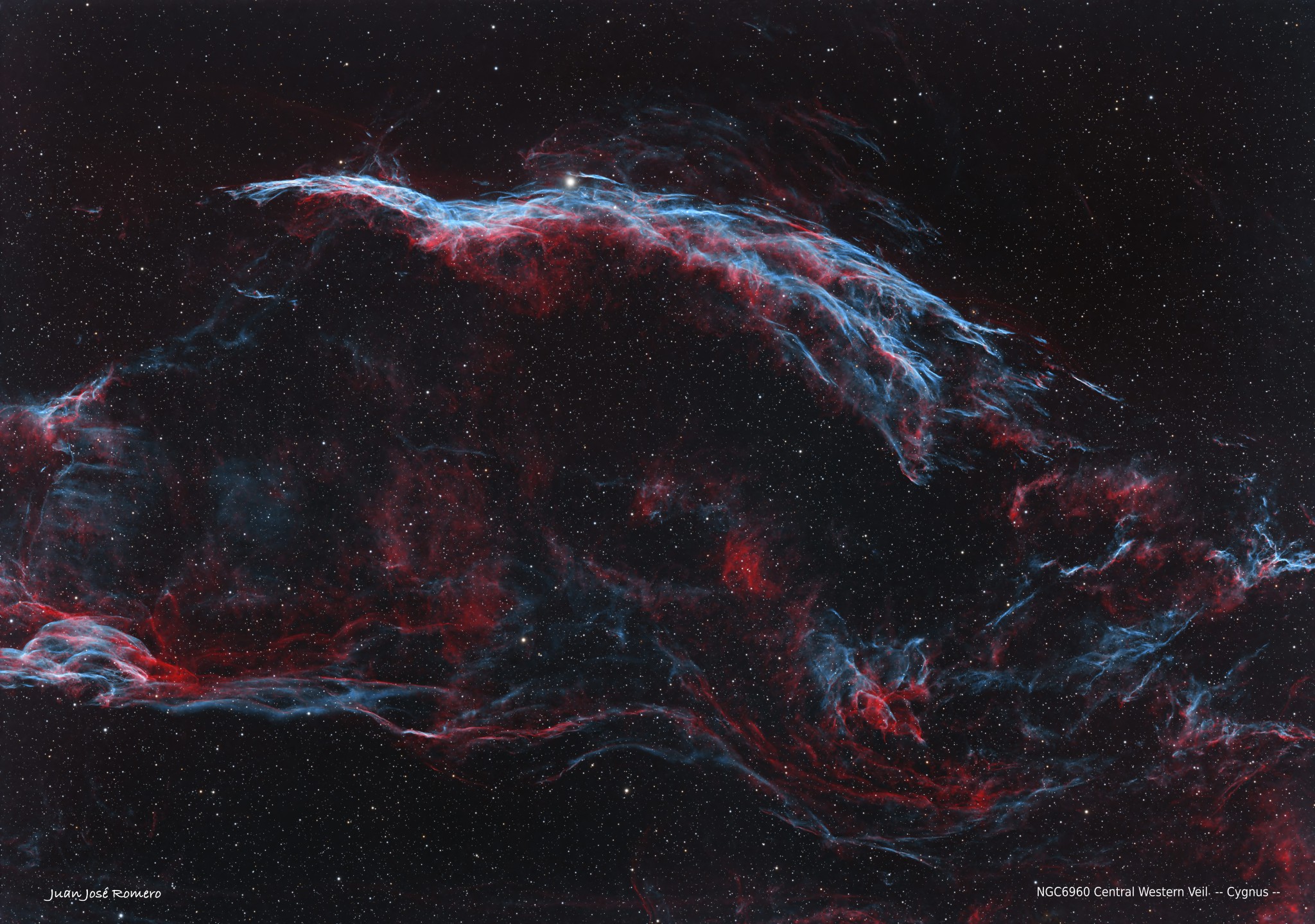 Fotografia de l'objecte NGC 6960 – Part Central Oest del Vel (Central Western Veil Nebula)