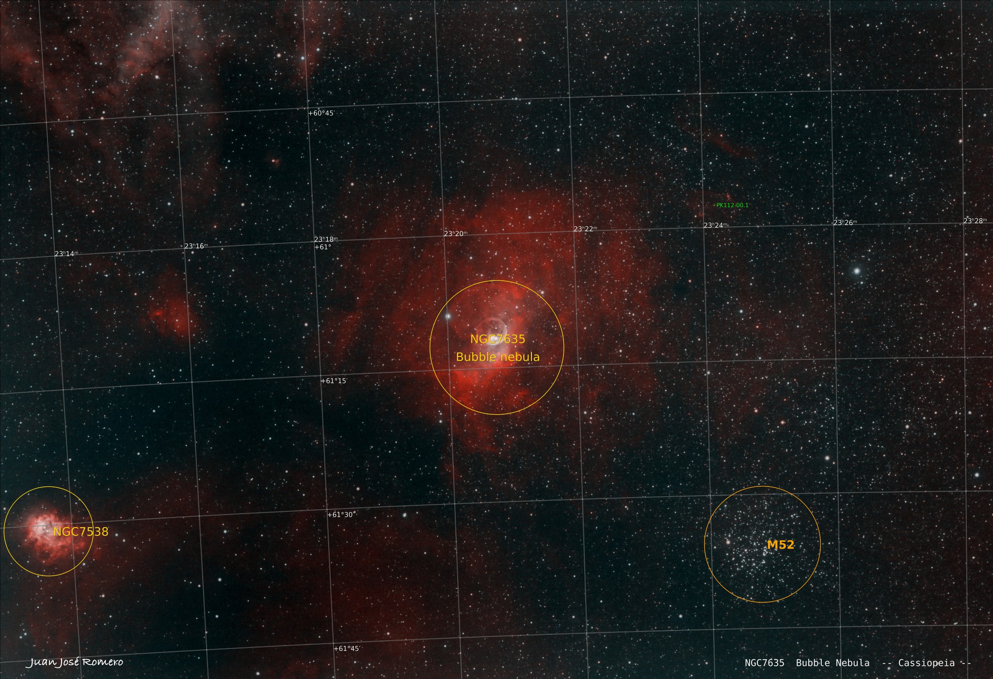 Objetos identificados: NGC7635 – Nebulosa de la Burbuja