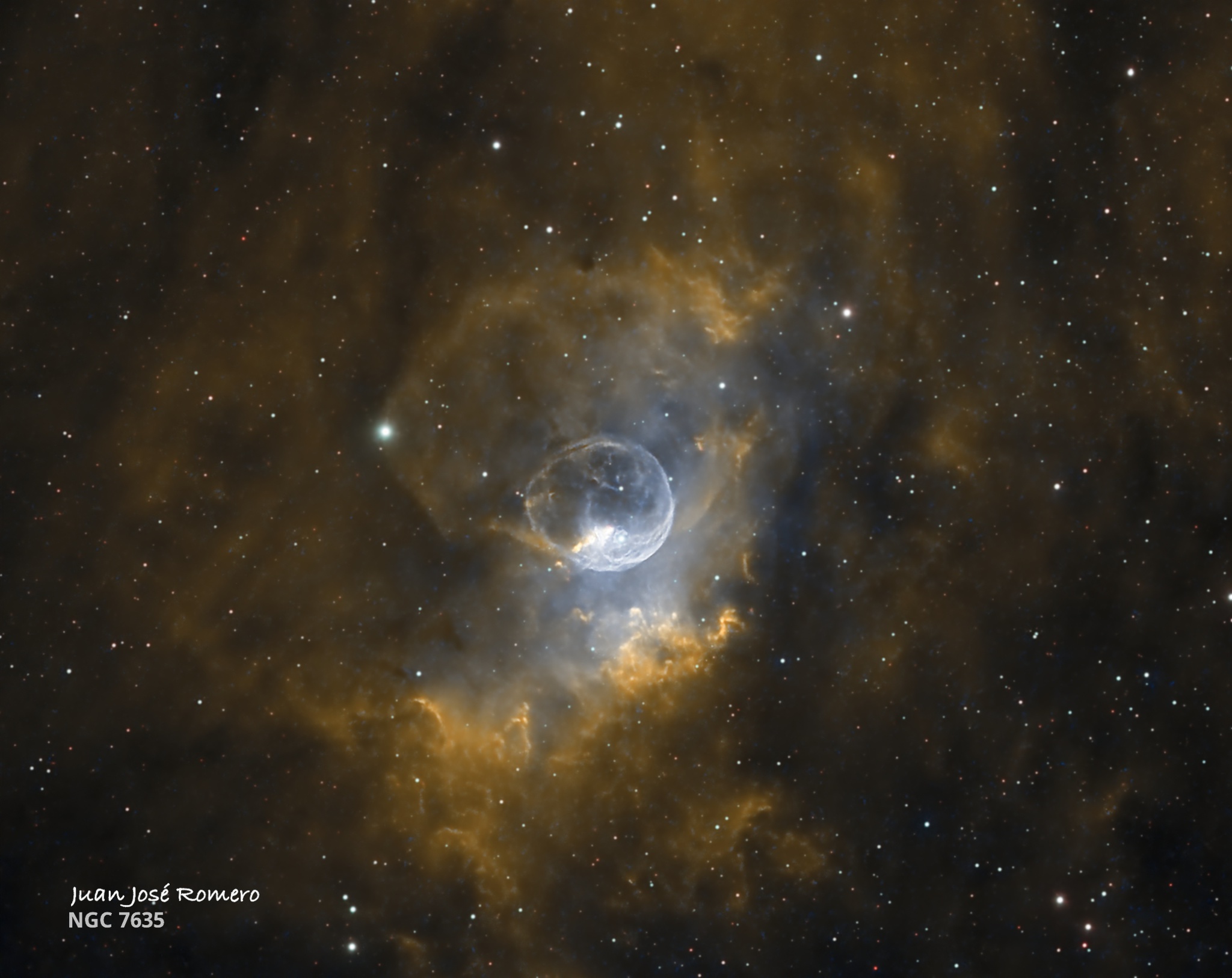 Recorte en HOO con NarrowbandNormalization: NGC7635 – Nebulosa de la Burbuja