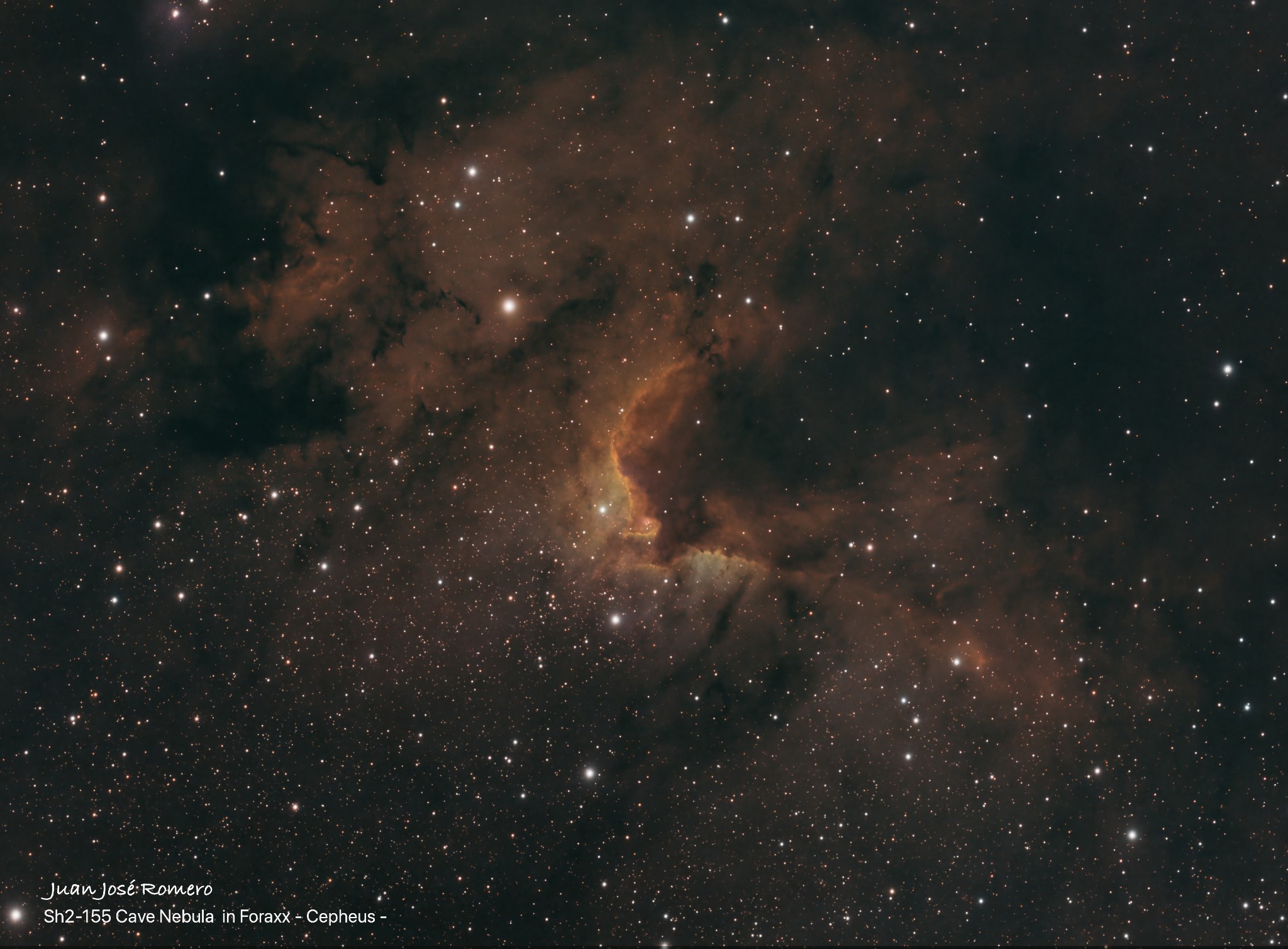 Versión con paleta Foraxx Constant: Sh2-155 – Nebulosa de la Cueva