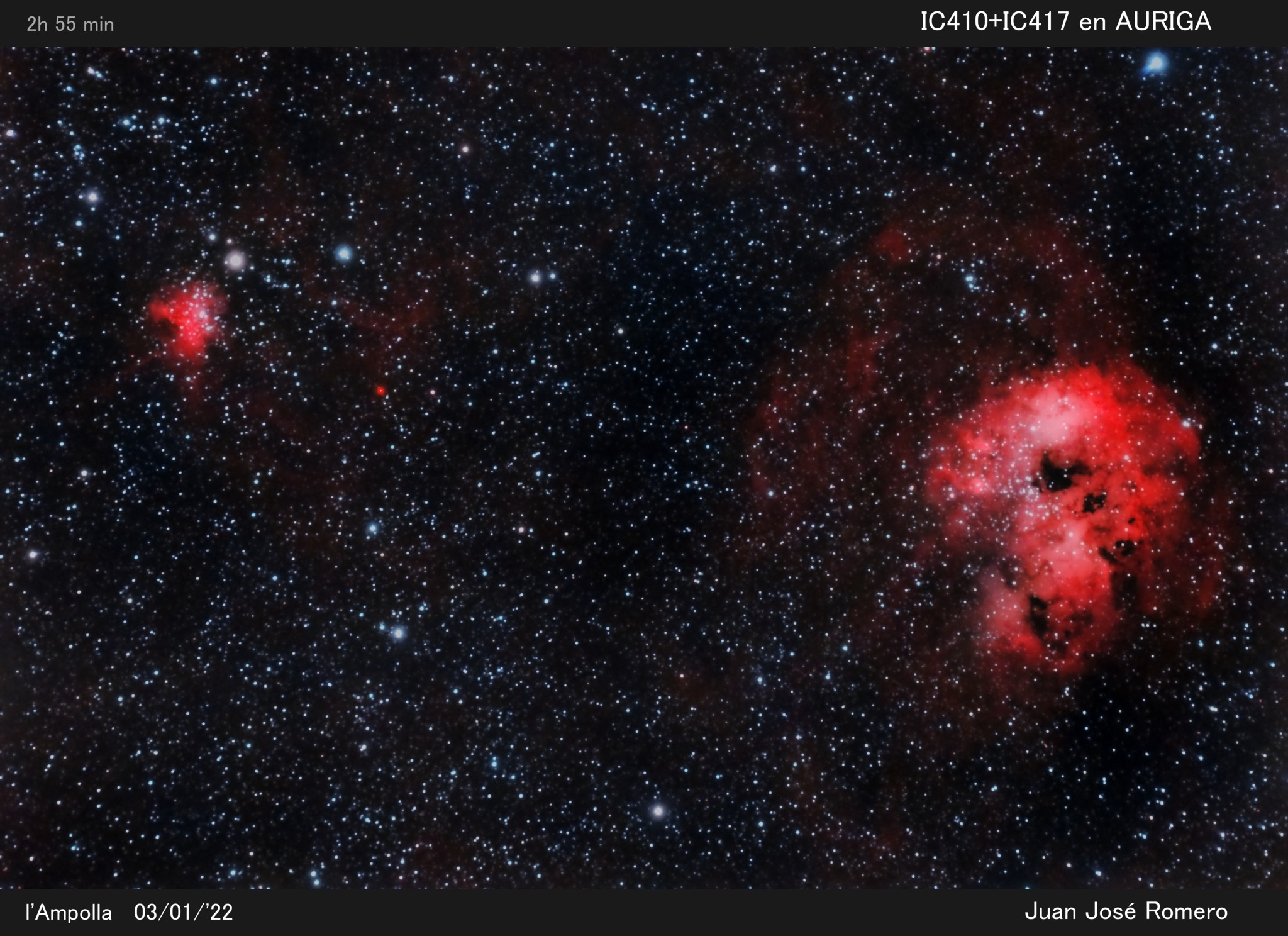 IC 410 i IC 417 – Nebuloses d'Auriga