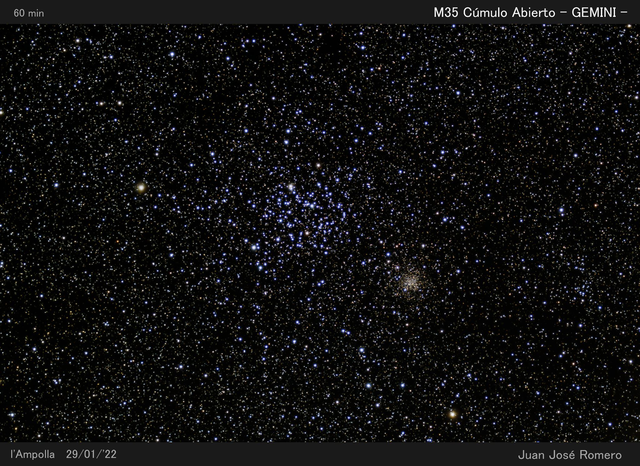 M35 (NGC2168), cúmul estel·lar obert