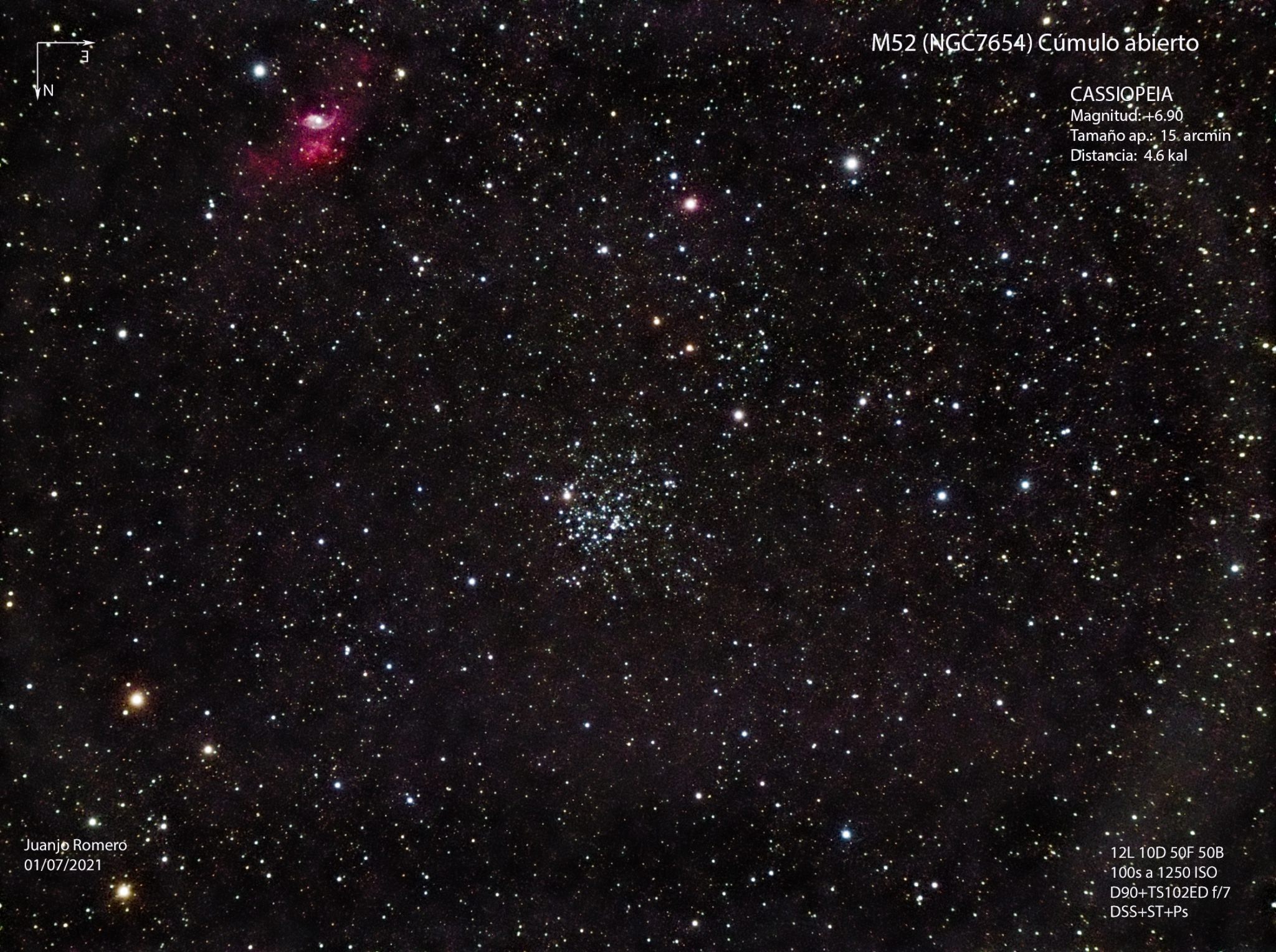 M52, Cúmul obert