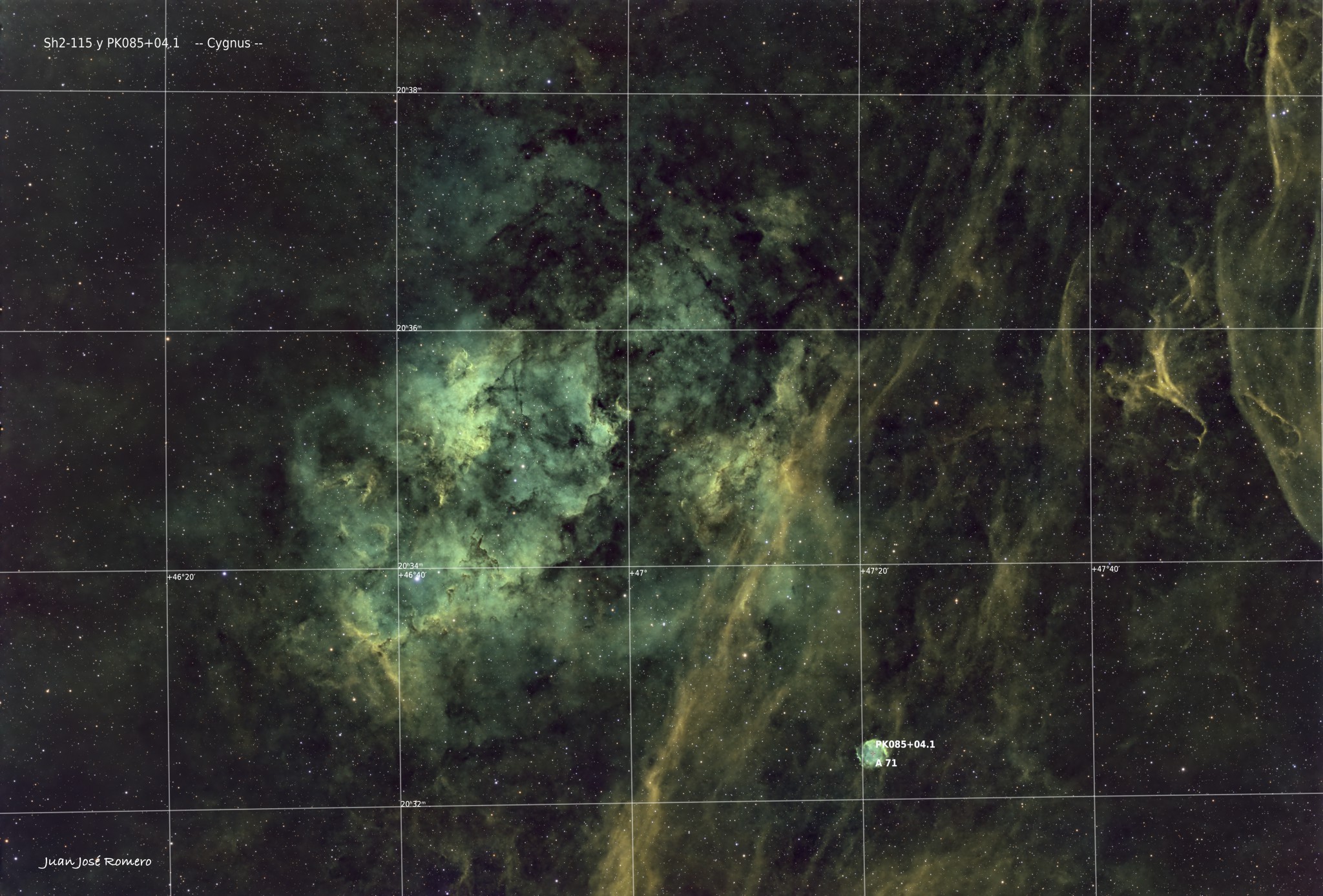 Imatge anotada: Sh2-115, Nebulosa d’emissió