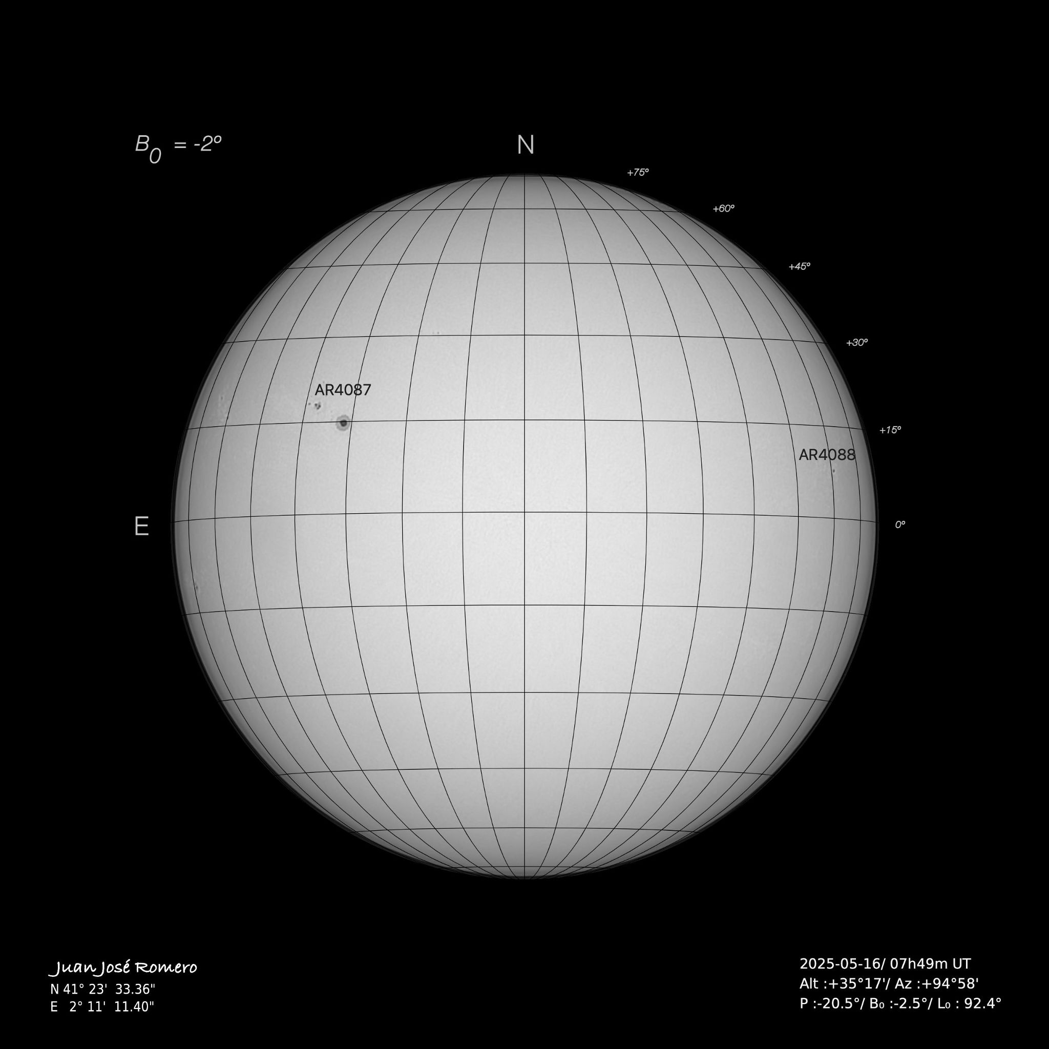 solar photograph, 16 May 2025