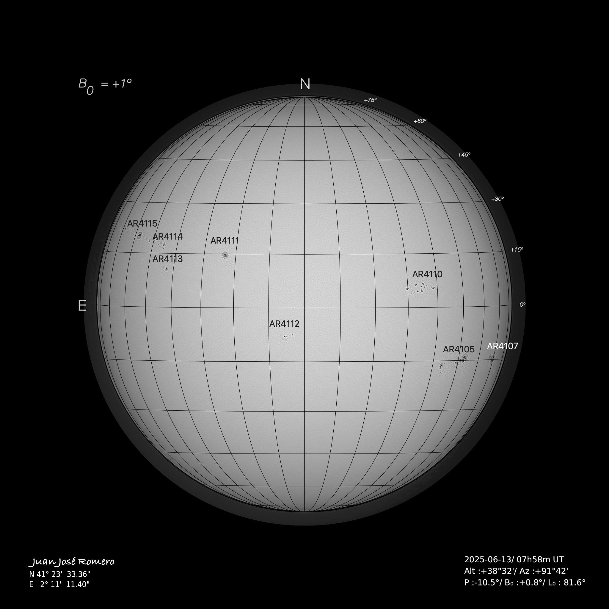 solar photograph, 13 June 2025