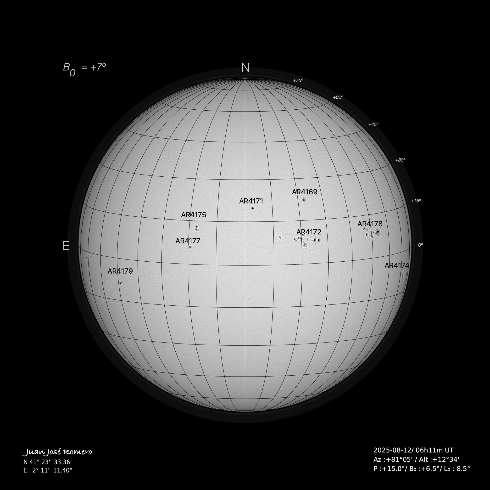 solar photograph, 12 August 2025