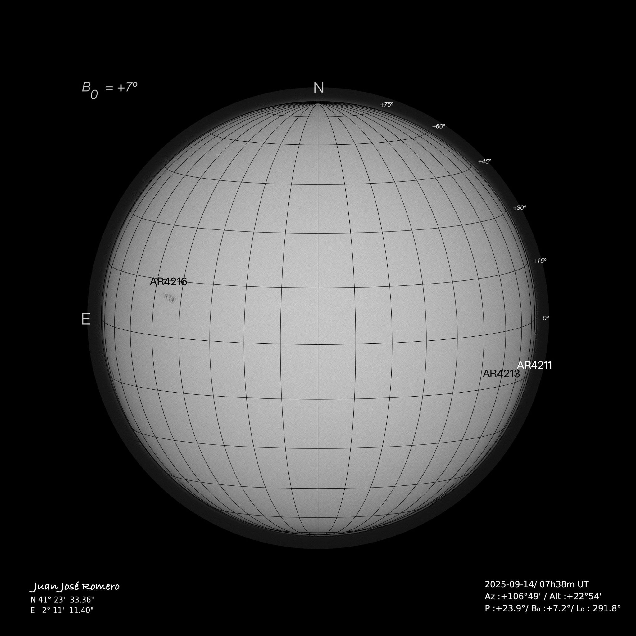 solar photograph, 14 September 2025