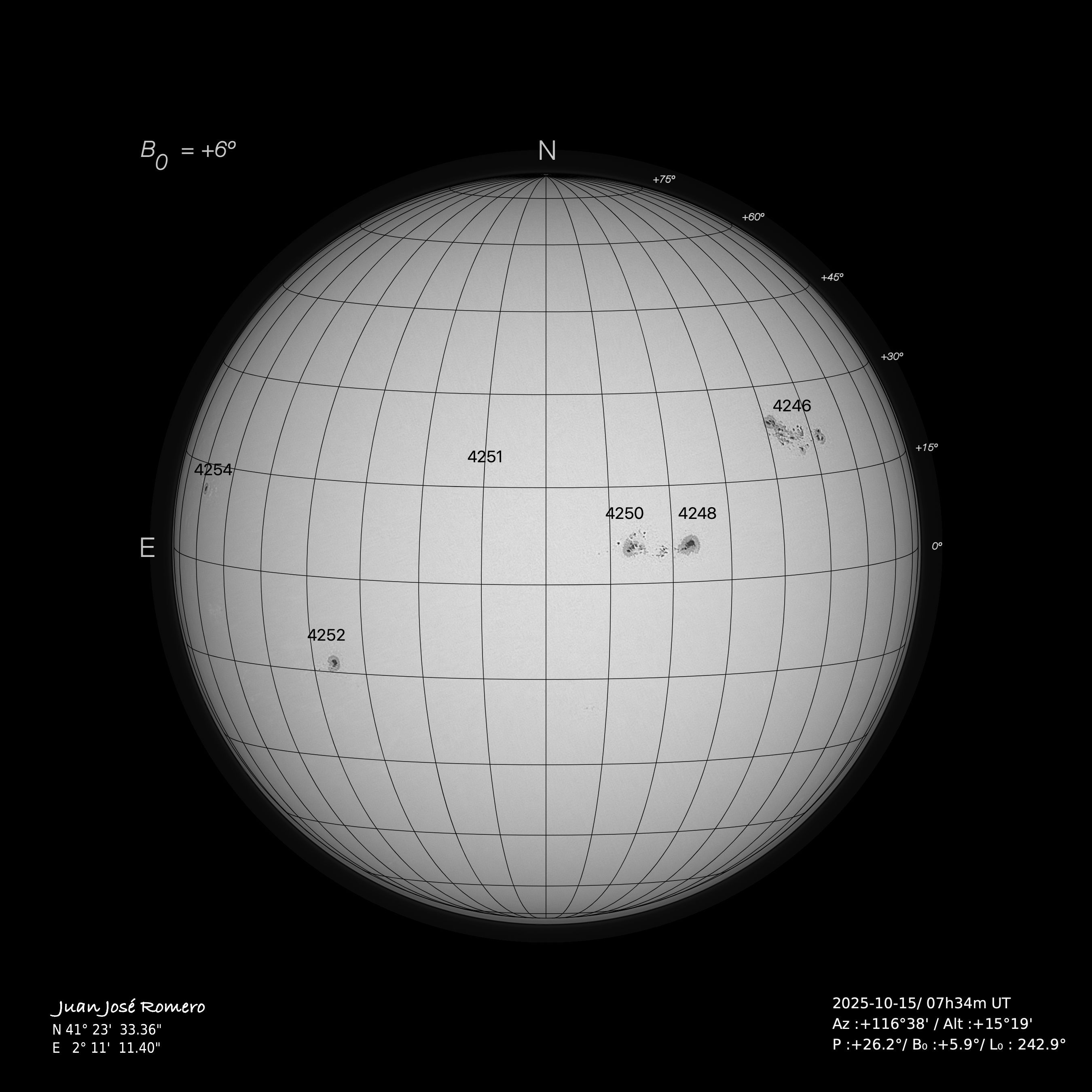 solar photograph, 15 October 2025