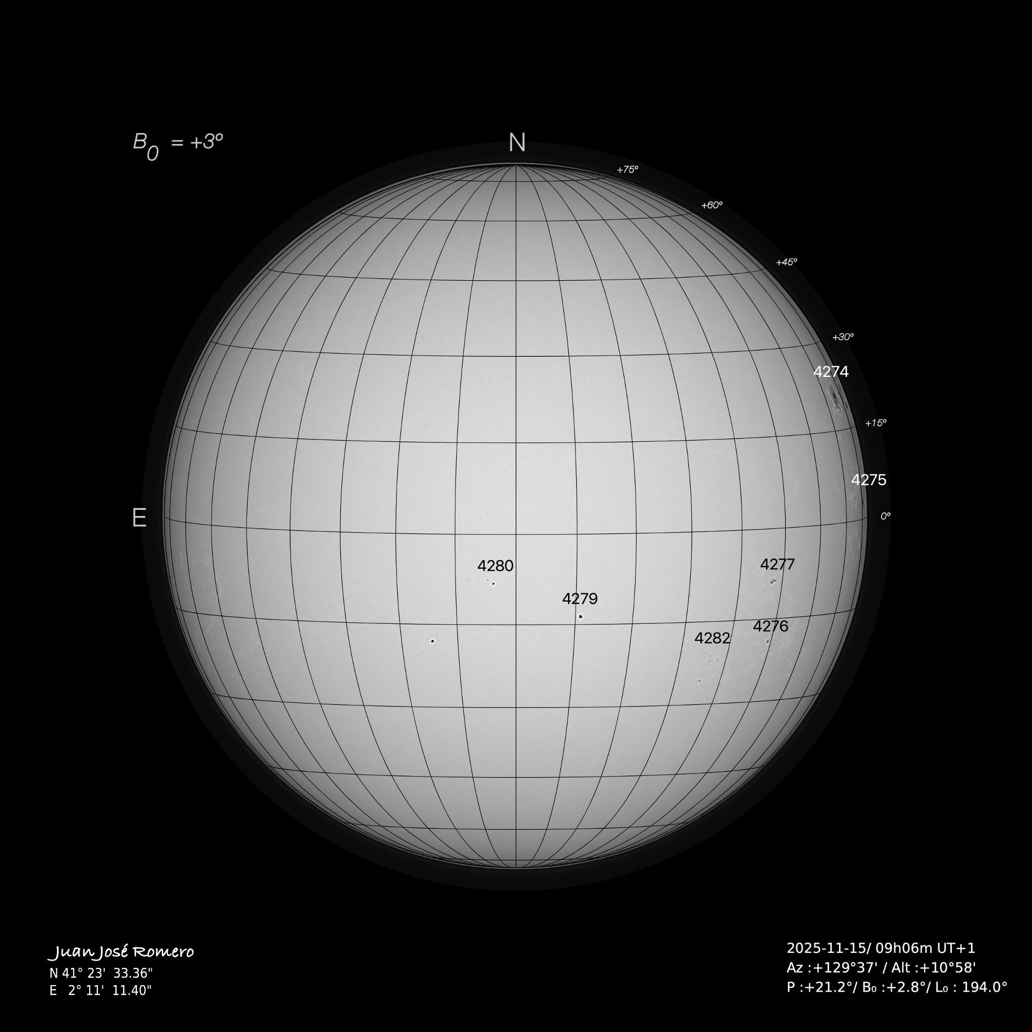 solar photograph, 15 November 2025