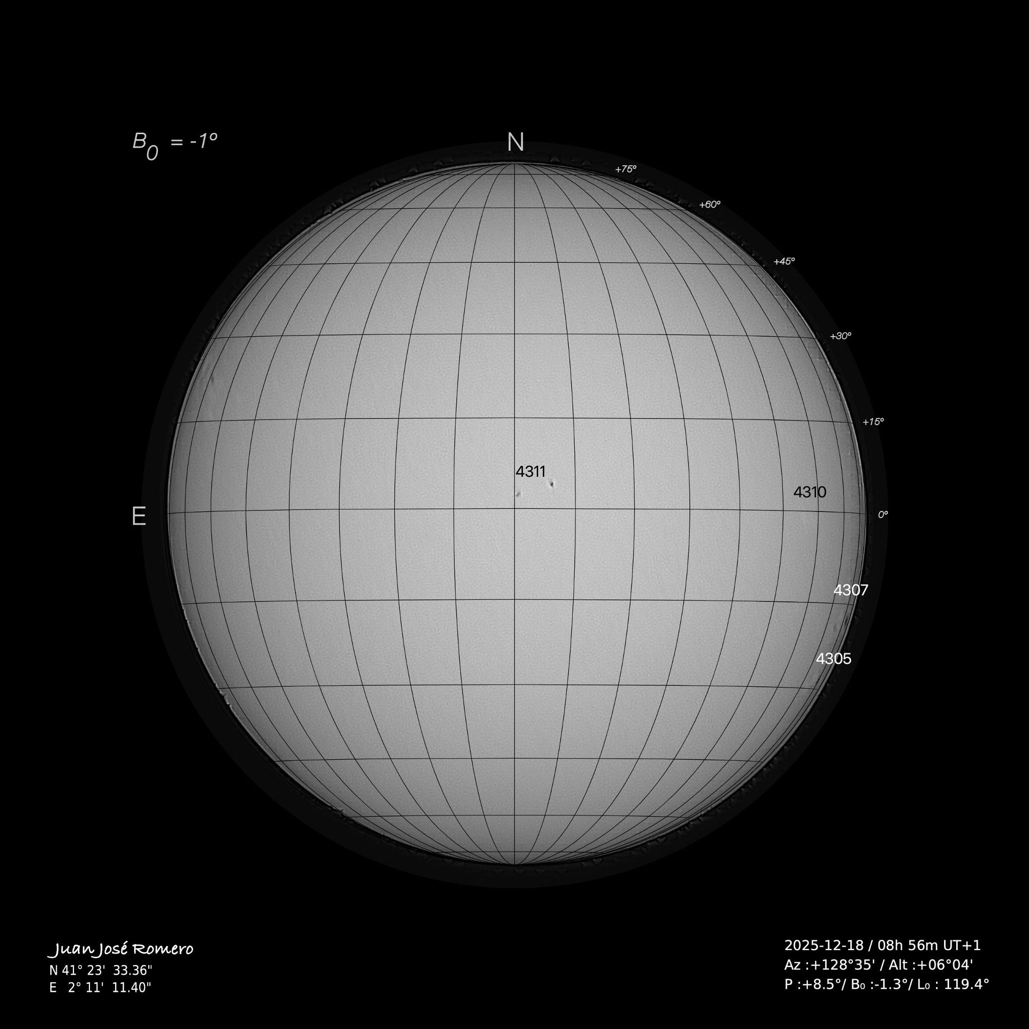 solar photograph, 18 December 2025