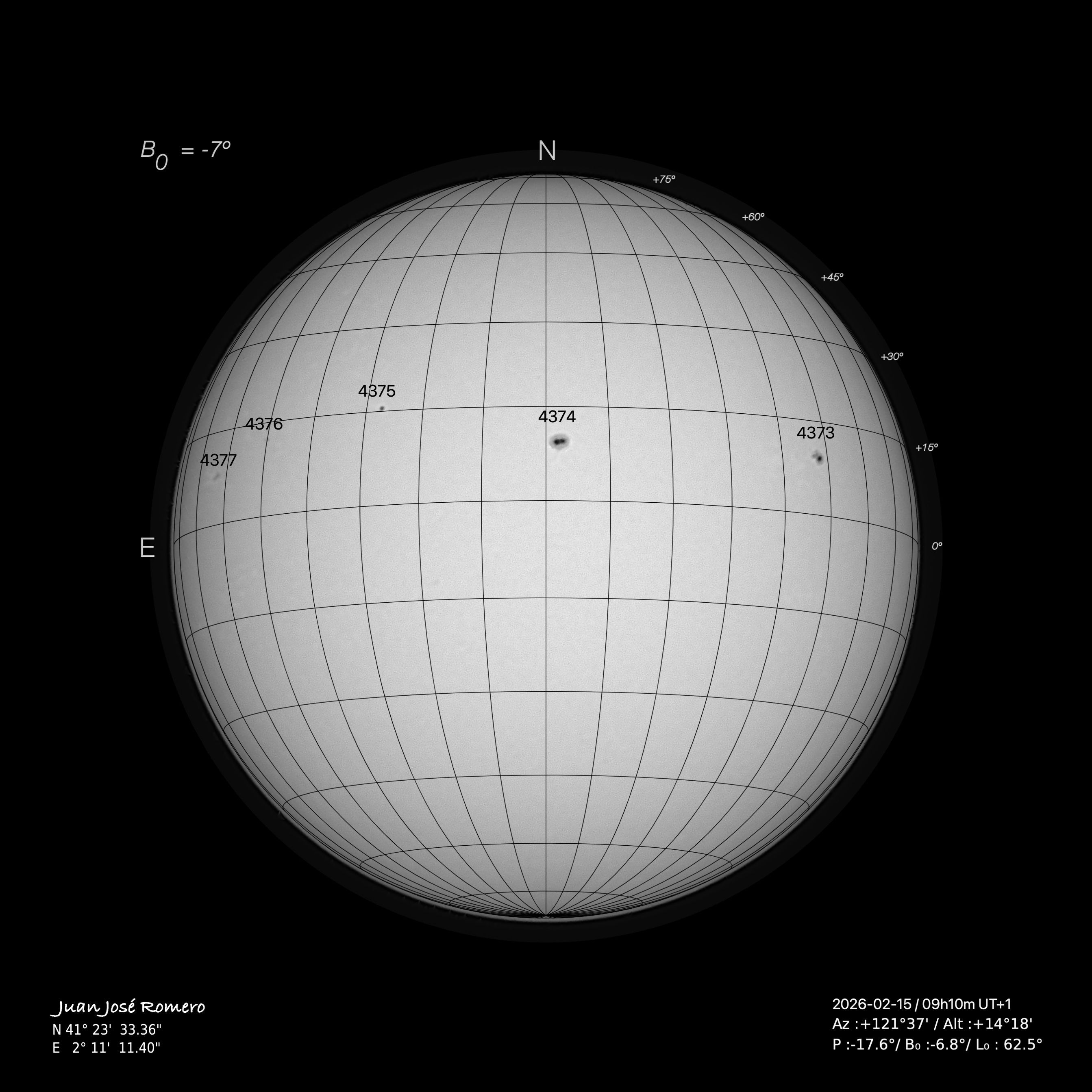 solar photograph, 15 February 2026