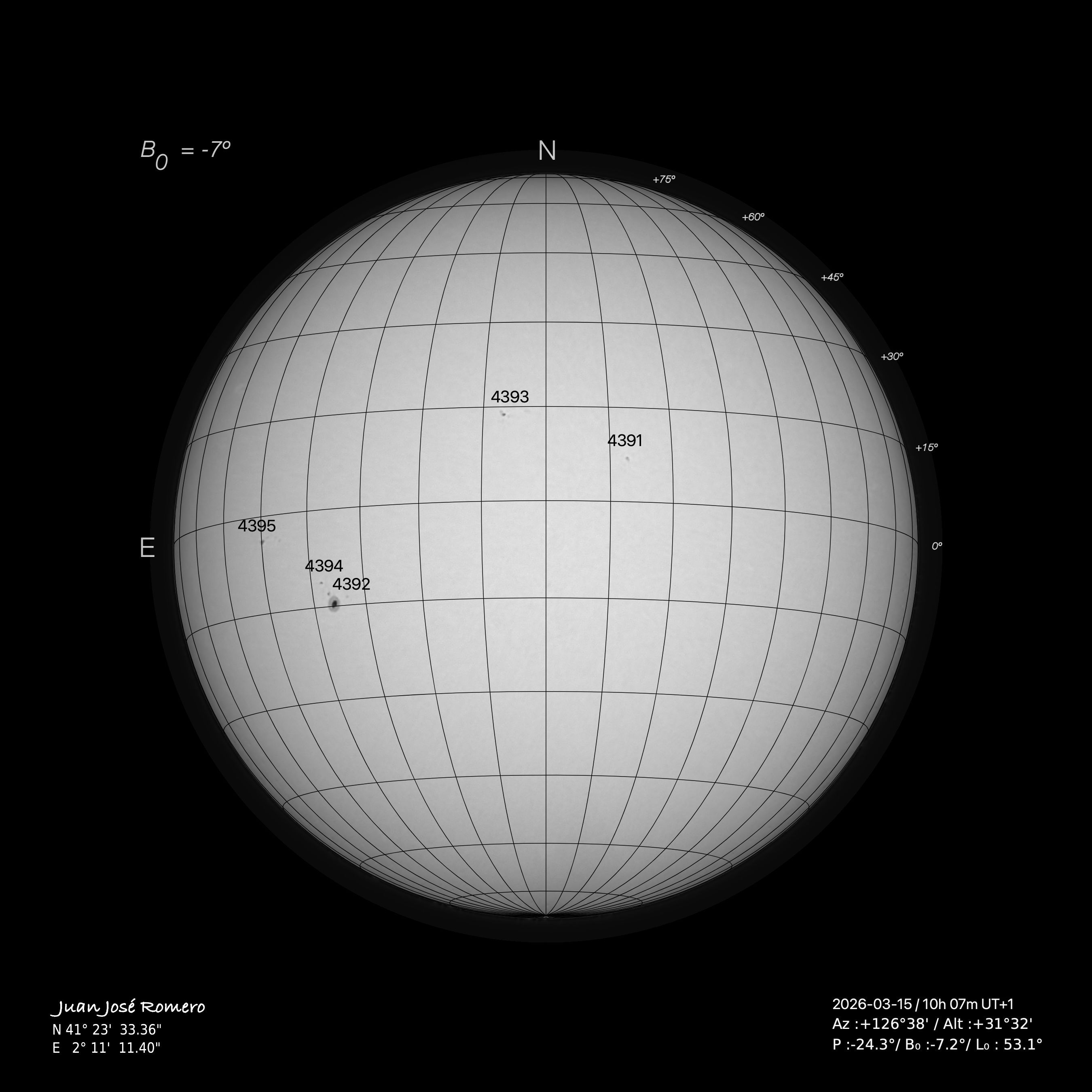 solar photograph, 15 March 2026