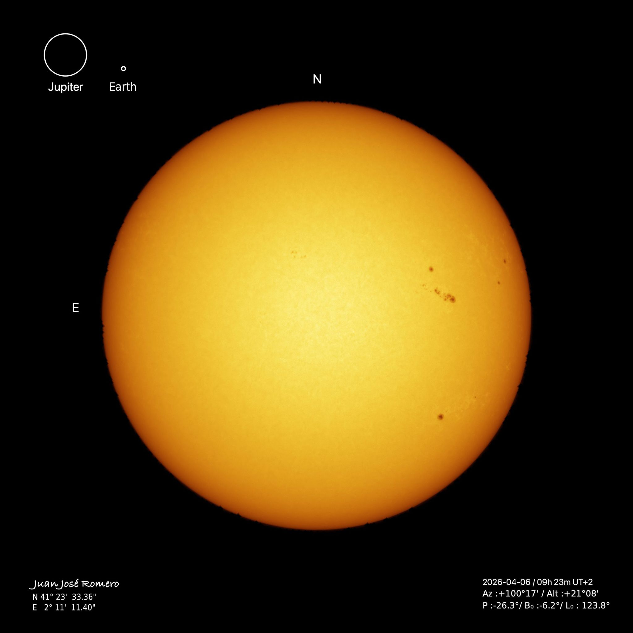 solar photograph, 6 April 2026