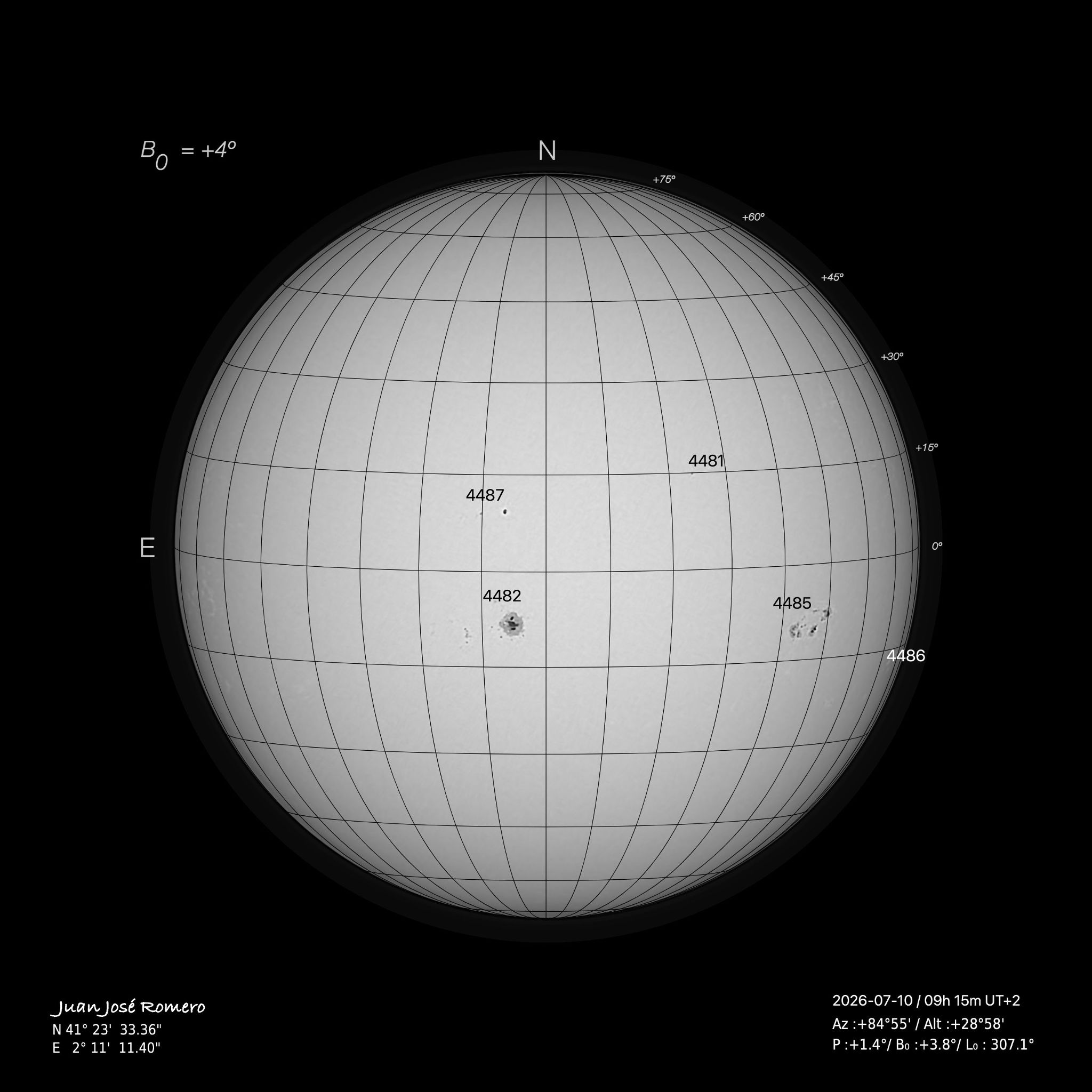 solar photograph, 10 July 2026