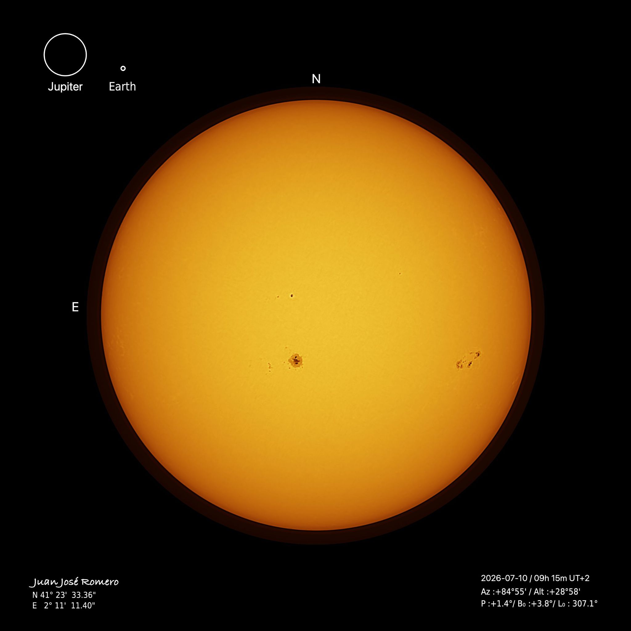 solar photograph, 10 July 2026
