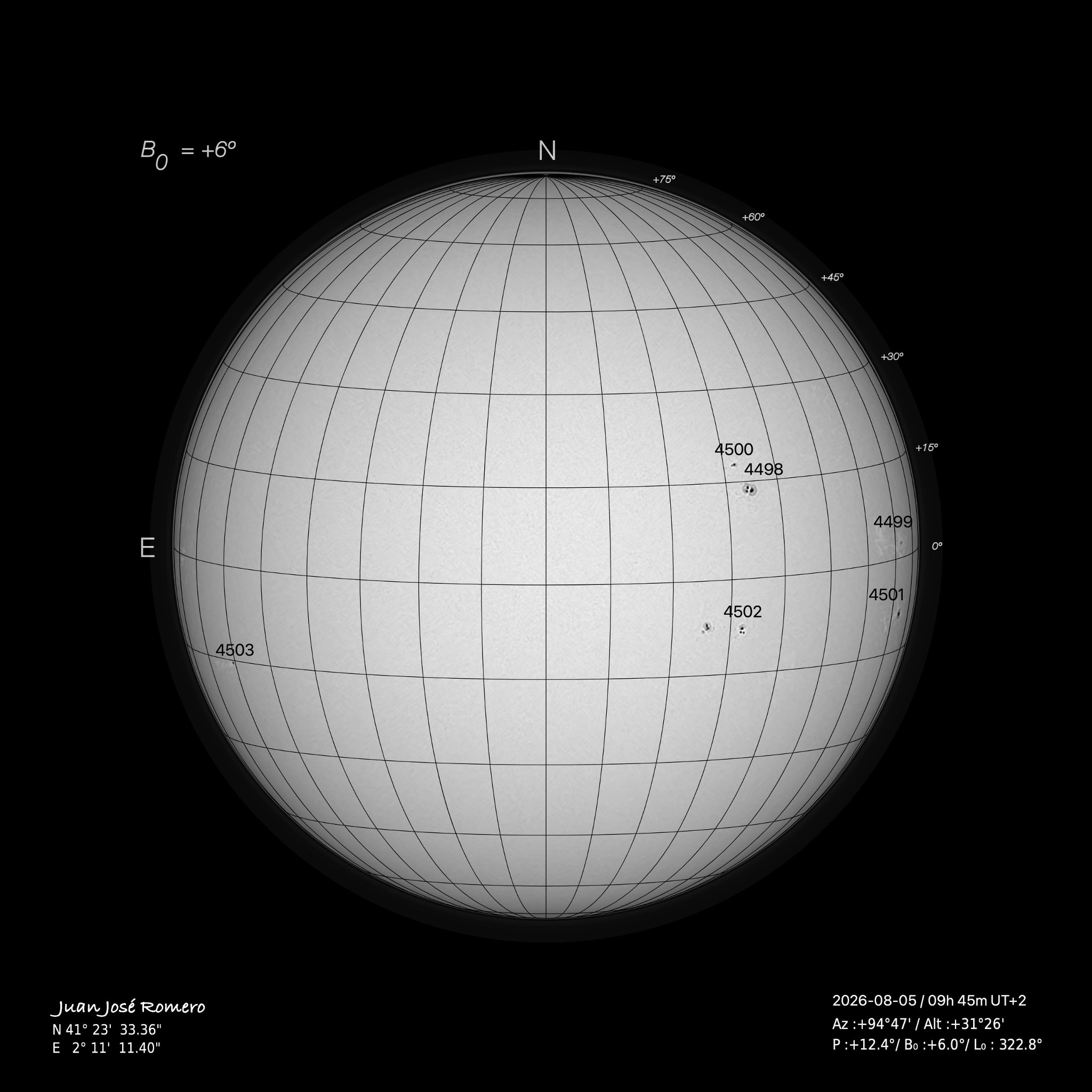 solar photograph, 5 August 2026