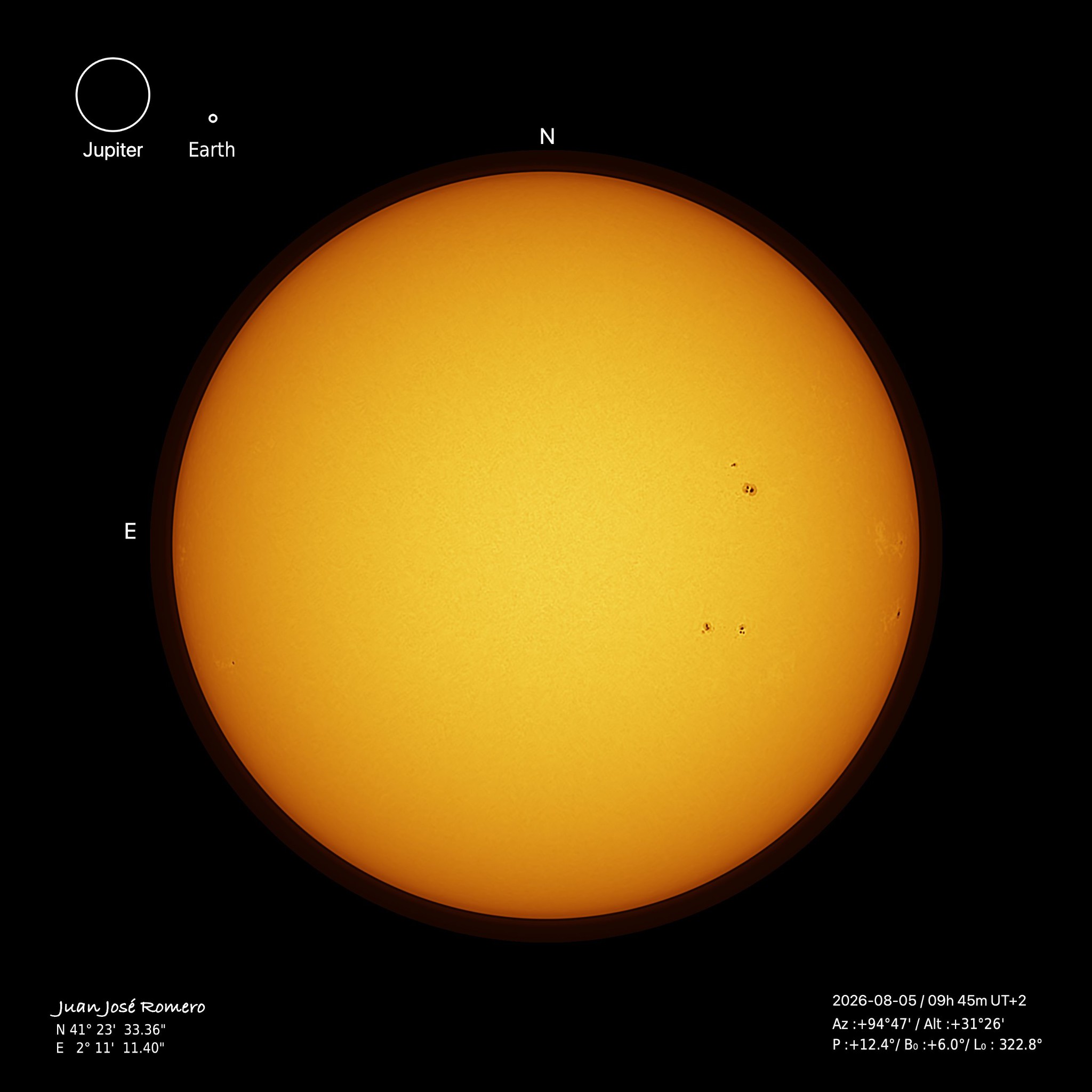 solar photograph, 5 August 2026